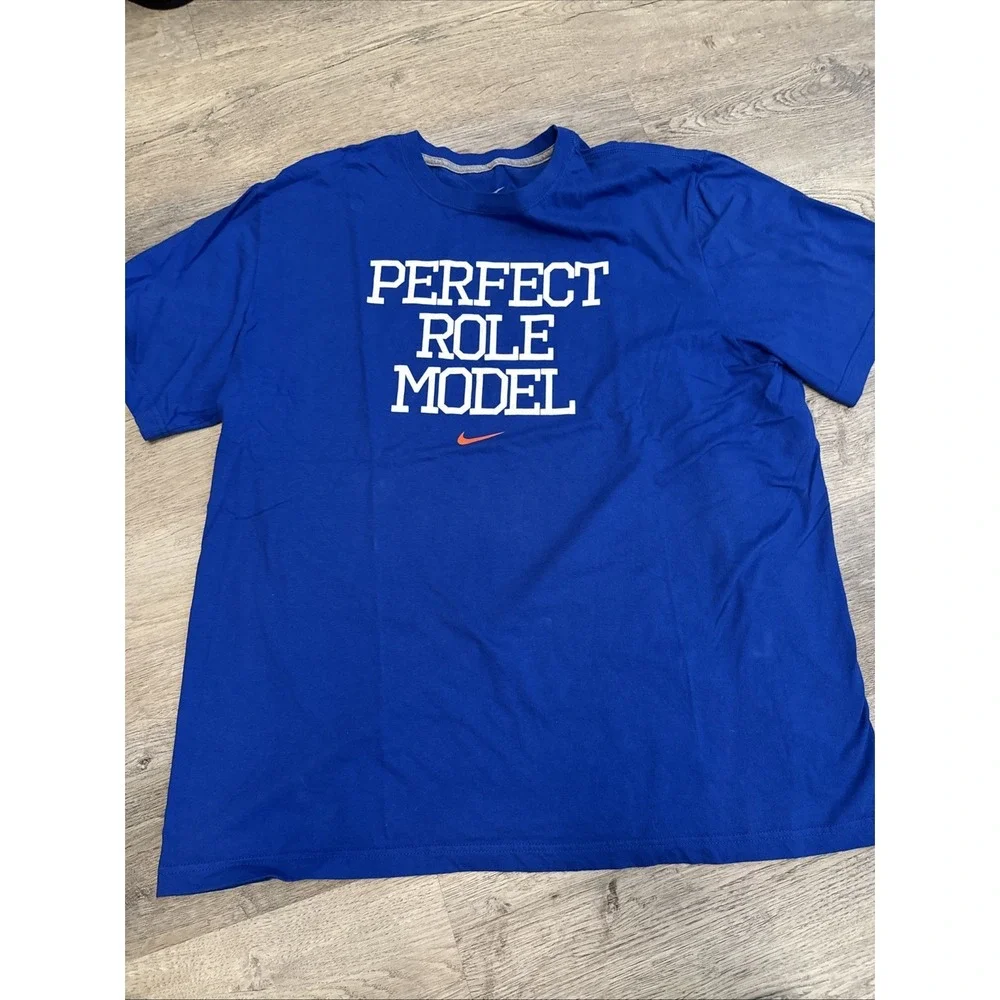 Nike Mens XXL Blue Perfect Role Model Graphic‎ T-Shirt Short Sleeve Cotton Tee